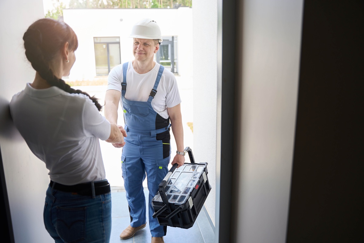 Contractor reconnecting with a past client